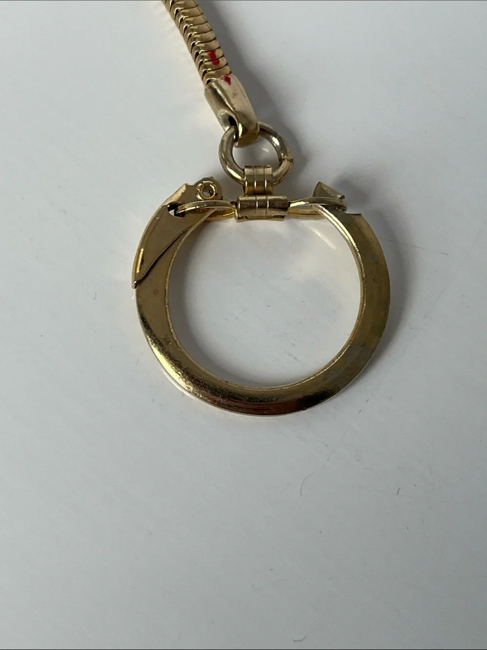Vintage Bob Hope Gold Tone Keychain Celebrity Souvenir Comic Caricature Key Ring